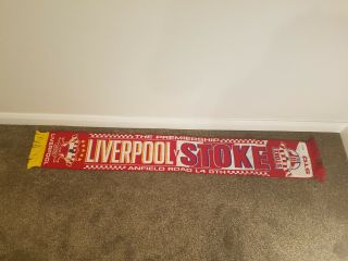 Liverpool V Stoke City Vintage Football Scarf Soccer Bufanda Fancy Bar Fan 0204