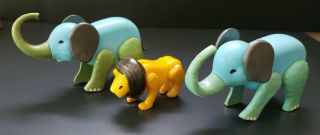 Vintage Fisher Price Little People Circus Train Animals Elephant Lion