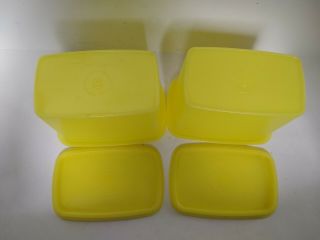 Set of 2 Vintage Tupperware Yellow Shelf Saver 2 - cup containers with Lids 4