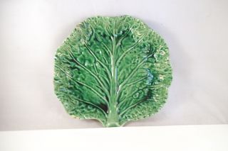 Vintage Bordallo Pinheiro Made In Portugal Leaf Shape Dish Art Pottery