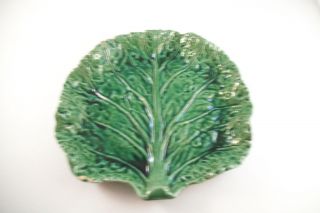 Vintage Bordallo Pinheiro Made in Portugal Leaf Shape Dish Art Pottery 2