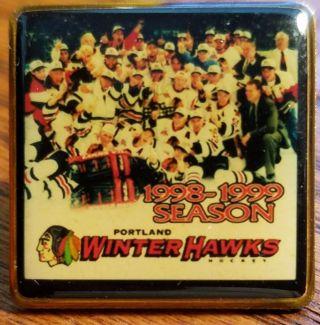 Vintage Portland Winter Hawks 1998 - 1999 Team Photo Pin