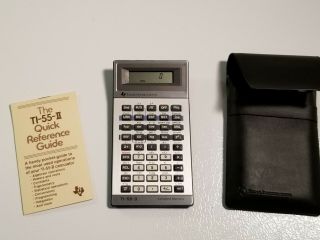 Vintage Texas Instruments Ti - 55 - Ii Calculator W/case & Guide.  W/batteries In.