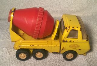 Vintage 1970s Tonka Cement Mixer Truck Yellow Metal Construction 4 1/2 Inches