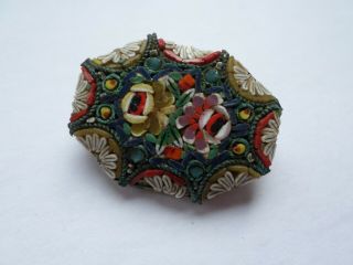Vintage Circa Early To Mid 20th Century Micromosaic Brooch