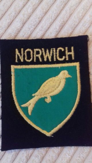 Norwich City Fc Vintage 1970^80s Sew On Patch.