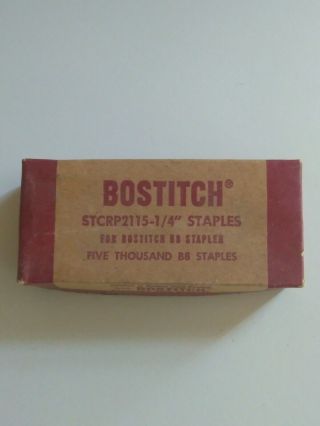 Vintage Mid Century Bostitch Stcrp2115 - 1/4 " Thousands Staples For B8 Stapler