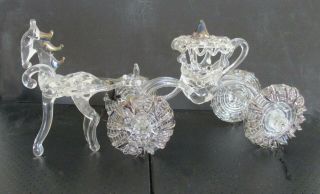 Vintage 1950s/ 60s Murano Spun Glass Horse And Carriage