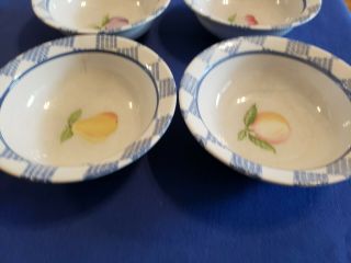 Vintage Pfaltzgraff Hopscotch Cereal Soup Pasta Bowl (Set of 4) Fruit Blue Band 2