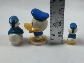 3 Donald Duck Figures Toys Bobble Head Finger Puppet Figurine Vintage 21075 2