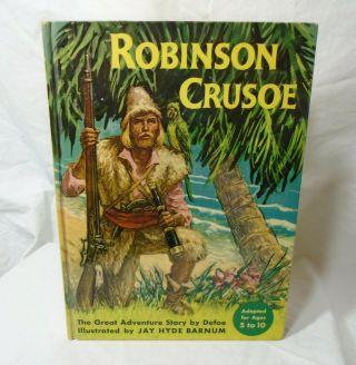 Robinson Crusoe 1952 Hardcover Hc Jay Hyde Barnum - Vintage Random House