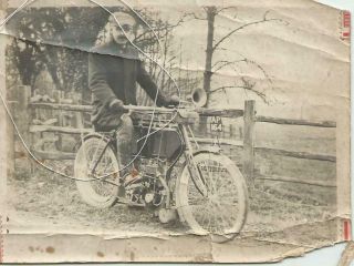 Unknown Motorcycle Vintage Veteran Flat Tank Pioneer 1900 