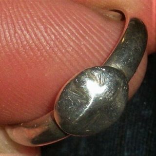 ANTIQUE COLONIAL c.  1750 - 1770 COIN SILVER SIGNET RING EARLY ENGRAVING vafo 4