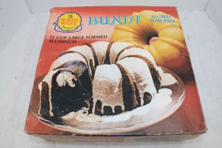 Vintage Nordic Ware Bundt Brand Fluted Tube Pan W Box 12 Cup Aluminum 50324