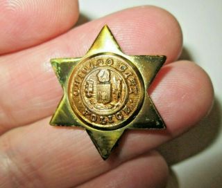 Vintage Obsolete Chicago City Police Brass Mini Badge Lapel Pin