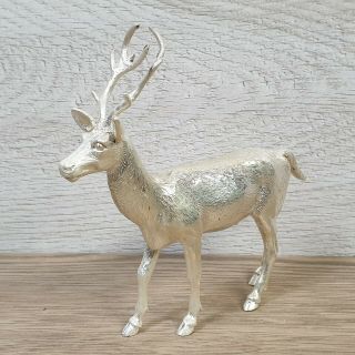 Vintage English Silver Plate Deer Buck Stag Animal Figure 1950s