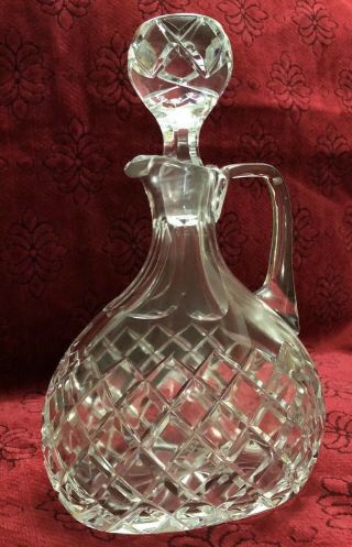 Vintage Lead Crystal Decanter Jewel Brand Made In Czechzlovakia