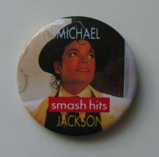 Michael Jackson Smash Hits Old Metal Pin Badge From The 1980 