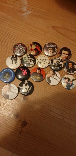 Adam And The Ants Button Badges 15 X Vintage Pin Badges Adam Ant