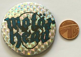 MOTORHEAD - Logo - Old OG Vtg 70/80 ' s Large Holographic Button Pin Badge 55mm 3