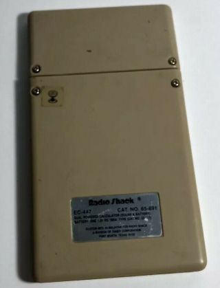 Radio Shack Vintage Calculator Dual Powered Solar Battery EC - 447 Flip Up Screen 5