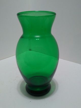 Vintage Emerald Green Glassware 6.  5 Inch Tall X 3 Inch Mouth