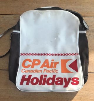 Vintage Retro 1970’s Cp Air Canadian Pacific Holidays Flight Bag
