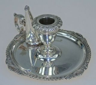 VINTAGE SILVER PLATE CANDLE HOLDER & SNUFFER 3