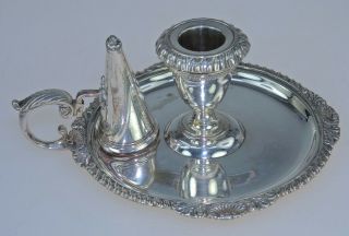 VINTAGE SILVER PLATE CANDLE HOLDER & SNUFFER 4