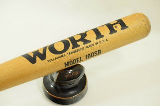Vintage Worth Official Softball Bat Wooden Model 100sb 34/28 (tullahoma Tn. ) Usa