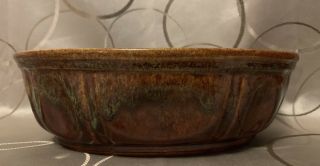 Vintage Royal Haeger Brown/green Oval Ceramic Planter Bowl (3929).  Made In Usa
