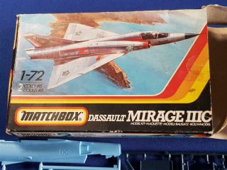 Vintage " Matchbox " Dassault Mirage Iiic Plastic Model Kit 1 : 72 Scale Gb