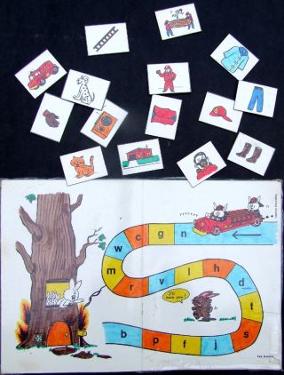 Vintage 15 Beginning Sounds Initial Consonants Phonics Word Reading Game Board
