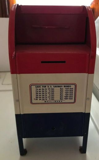 Vintage Us Mail Metal Mailbox Bank