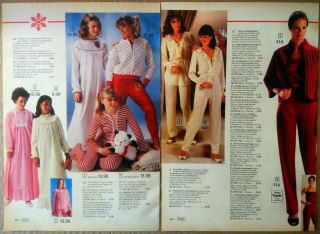 1982 Vintage Paper Print Ad 2 - Pg Fashion Top Pants Sleepwear Lady Satin Lingerie