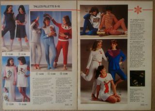 1982 Vintage PAPER PRINT AD 2 - pg fashion top pants sleepwear lady satin lingerie 2