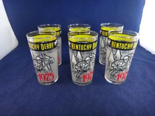 Vtg 1975 Kentucky Derby Churchill Downs Julep Glasses By Libbey Set Of 6