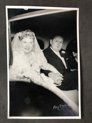 Vintage Bw Real Photo Co: Wedding: Bride Groom In Car: Hong Kong: 1 Of 2