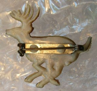 Vintage 1940 ' s BROOCH PIN DEER RUNNING REALISTIC AND LOVELY 3