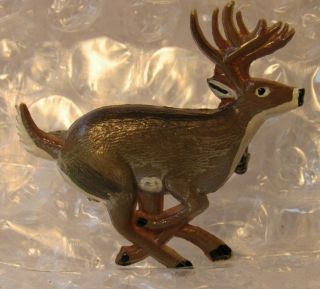 Vintage 1940 ' s BROOCH PIN DEER RUNNING REALISTIC AND LOVELY 5