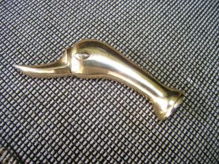 Vintage Solid Brass Duck Head For Fireplace Tools Replacement Screw On