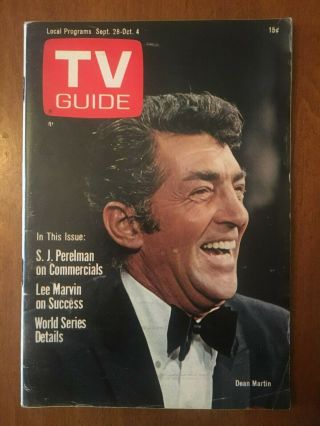 1968 Vintage Dean Martin Tv Guide - No Mailing Label - Memphis Edition