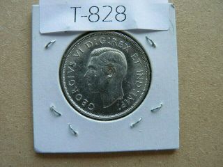 Vintage Canada 50 Cent Silver 1941 T828