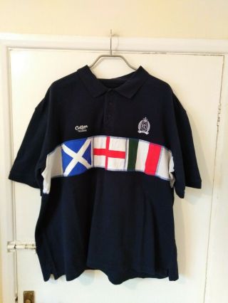 Mens Vintage Style Cotton Traders Classics Six Nations 1987 Rugby Shirt Size 3xl