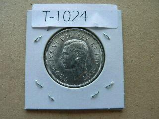 Vintage Canada 50 Cent Silver 1941 Wd T1024