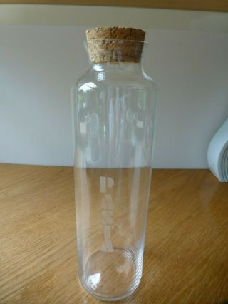 Vintage Dartington Glass " Pasta " Storage Jar With The Cork Stopper