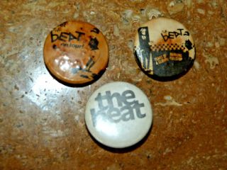 3 X Vintage1980s The Beat On Tour Badge Ska 2 Two Tone Specials Madness Badges