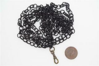 Unusual Antique English Woven Horsehair Muff Or Guard Chain C1880