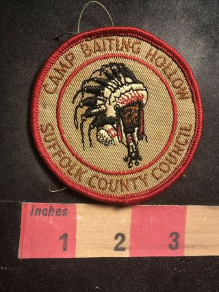 Vtg Camp Baiting Hollow Suffolk County Council Boy Scouts Indian Patch 93xa