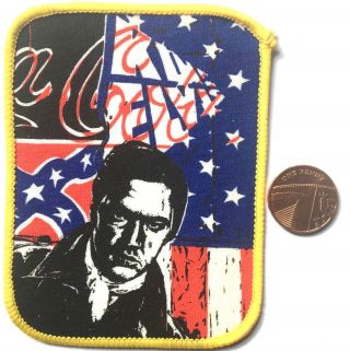ELVIS PRESLEY American Flags Old OG Vtg 1980`s Printed Patch Sew On The King 3